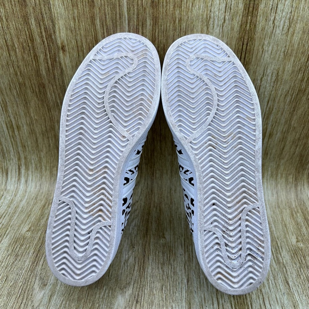 Adidas Superstar Women's Size 8.5 White Cheetah Print Shell Toe Shoes FV3451 - Picture 8 of 10